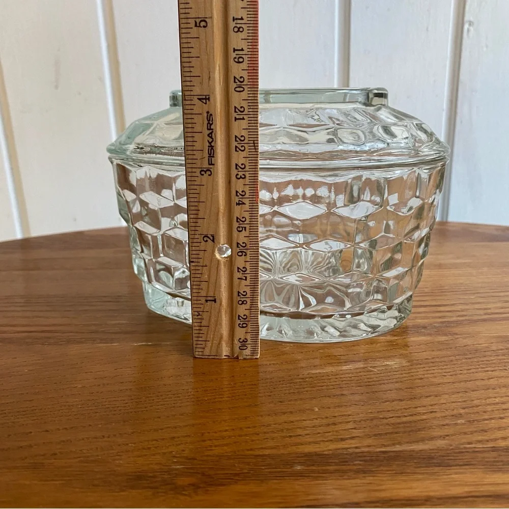 Homco Crystal Fostoria Heart Shaped jewelry keepsake Box candy dish Valentine’s